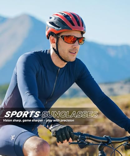 QALLY SunPolarized Sports Men's Sunglasses with UV400 Protection рed/grey/blue - Like New