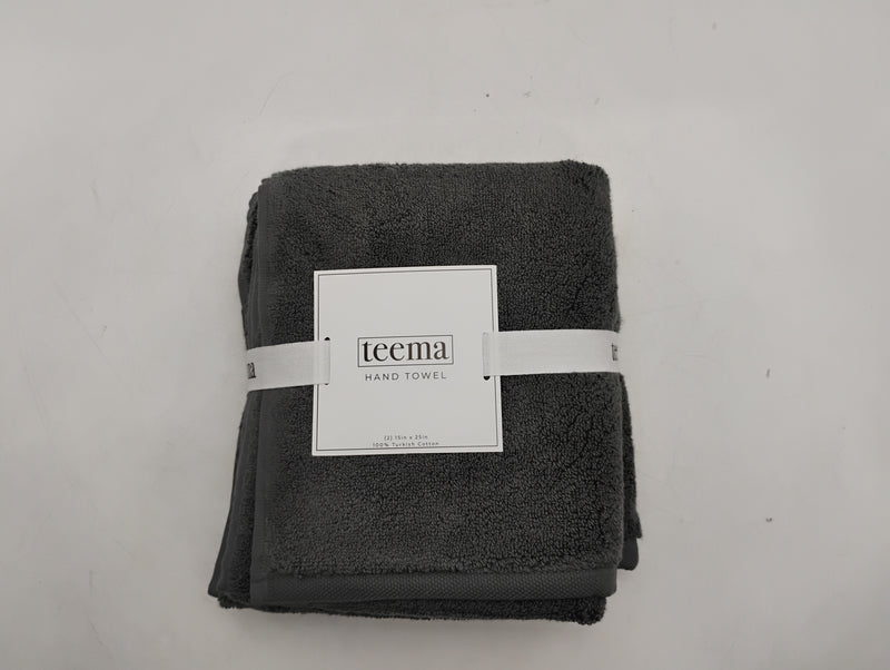 TEEMA LUXE BATH TOWELS (2 PIECE) 15 IN X 25IN HAND TOWEL - CHARCOAL - Like New