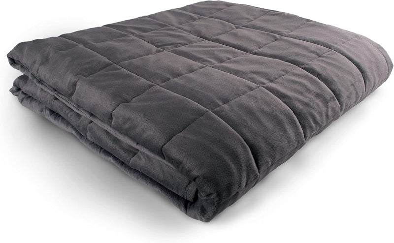 HUG BUD WEIGHTED BLANKET 60"X80" 12LBS NO COVER REQUIRED QUEEN/KING SIZE GRAY - Like New