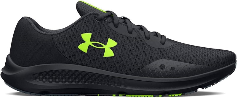 3024878 Under Armour Men's Charged Pursuit 3 Running Shoe Black/Lime Surge 7.5 - Like New
