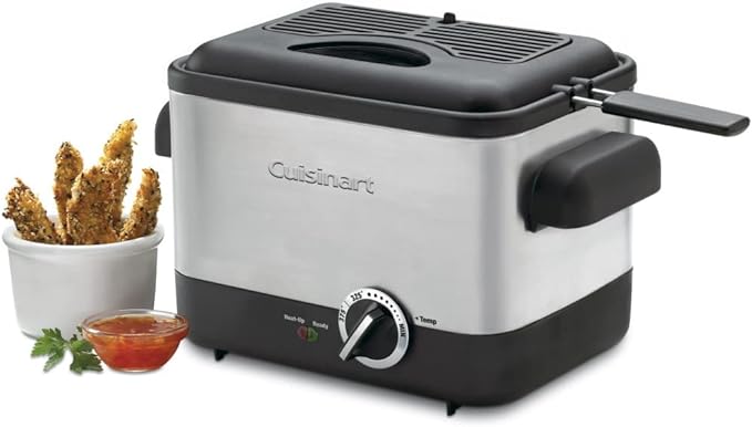 Cuisinart CDF-100 Stainless Steel Deep Fryer, 1.1 Quart - BLACK/SILVER - Like New