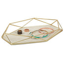 UMBRA PRISMA TRAY, GEOMETRIC PLATED JEWELRY STORAGE, MATTE BRASS - BRASS - Like New
