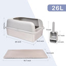 HENKELION STAINLESS STEEL CAT LITTER BOX WITH LID, 20" L X 14.2" W X 11.8" H - Like New