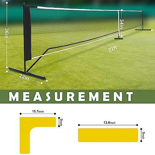 DULCE DOM Pickleball Net Portable Outdoor with Court Marking Kit - Like New