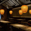 OSALADI Bamboo Lamp Retro Japanese Style Rattan Pendant Lights Hanging Lamp - Brand New