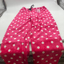 FASHION EXTRA SOFT PAJAMAS PANTS - SIZE: WOMEN L/XL - HOT PINK W/ POLKA DOTS - Brand New