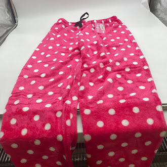 FASHION EXTRA SOFT PAJAMAS PANTS - SIZE: WOMEN L/XL - HOT PINK W/ POLKA DOTS - Brand New