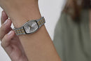 TIMEX WOMEN'S DRESS TONNEAU 21MM WATCH  SILVER-TONE/SILVER-TONE TW2V255009J - Brand New