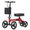 ELENKER STEERABLE DELUXE MEDICAL KNEE WALKER 10" WHEELS - RED - Like New