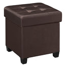 SONGMICS 15.7 Inches Storage Ottoman, Padded Folding Footrest, - Scratch & Dent
