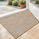LUMI ULTRA THIN INDOOR DOOR MAT 17X30, NON-SLIP RUBBER DIRT TRAPPER - KHAKI - Brand New