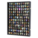 DISPLAYGIFTS LARGE 144 SHOT GLASS DISPLAY CASE RACK CABINET HOLDER - BLACK - Like New