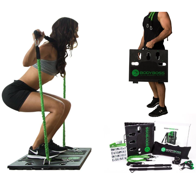 BodyBoss Home Gym 2.0 - Full Portable Gym Home Workout Package PKG4-GREEN Like New