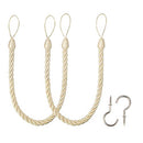 BEL AVENIR CURTAIN ROPES TIEBACKS HOLDBACKS 2 Packs 2Pcs By 1Pcs - BEIGE - Brand New