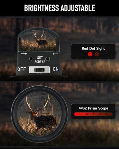PINTY 4X32 RIFLE SCOPE 3 MOA COMBO RED ILLUMINATED PINTY-BLK - BLACK - Like New