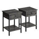 VASAGLE Nightstands Set of 2, End Tables, Side Tables with Drawer and Shelf - Like New