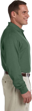 D110 Devon & Jones Men's Pima Piqué Long-Sleeve Polo New