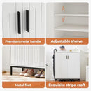 MERICONIA LARGE 5-TIER SHOE STORAGE CABINET WITH DOORS - A-WHITE - Like New