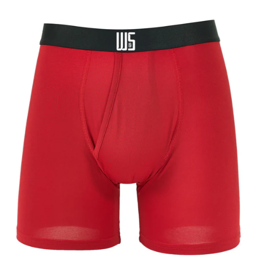 WARRIORS & SCHOLARS 6" INSEAM WARRIORFIT BOXER BRIEF - SIZE: MEN M - RED - Like New
