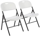 AMAZON BASICS PORTABLE FOLDING PLASTIC CHAIR BACK SUPPORT 2-PACK - WHITE - Brand New