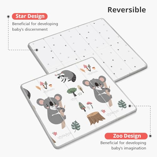 Foldable Baby Play Mat, PIGLOG 0.6in Thick Waterproof Playmats for Babies - Like New