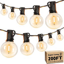 BRIGHTEVER 200FT OUTDOOR STRING LIGHTS DIMMABLE LED OUTSIDE PATIO LIGHTS G40 - Like New