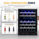 NewAir 24" Wine Cooler 46 Bottle Dual Zone Wine Refrigerator NWC046BS00 - Black - Like New