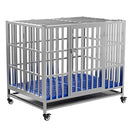 FOQUALY COLLAPSIBLE STAINLESS STEEL DOG CRATE - 37" - STAINLESS STEEL - Like New