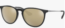 Ray-Ban Women's RB4171F-601/5A-57-18 AF Erika Sunglasses Black LENSES Gold - Like New