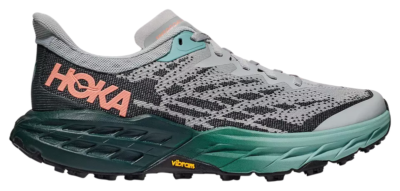HOKA WOMEN'S SPEEDGOAT 5 TRAIL RUNNING SHOES US 6.5/ UK 5/ JP 23.5 - GRAY/BLACK - Like New
