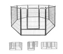 CAPHAUS 40-INCH HEIGHT FOLDABLE HEAVY-DUTY PET PLAYPEN DOOR SET OF 8 - BLACK - Like New