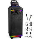 GEYGUY GTSK210-1 DUAL 10-INCH DSP BLUETOOTH KARAOKE MACHINE WITH 2 MICROPHONES - Like New