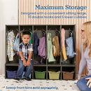 ECR4Kids Streamline 5-Section Toddler Coat Locker with Bench Grey Wash - Like New