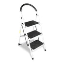 TCE 3 Step Ladder, 400lbs Ergonomic Folding Stool, ATRJZ9023BU, Torin - Black - Like New
