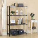 BESTOFFICE 4 TIER SHELVING UNIT WIRE SHELF METAL LARGE STORAGE HEIGHT - Black - Like New