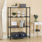 BESTOFFICE 4 TIER SHELVING UNIT WIRE SHELF METAL LARGE STORAGE HEIGHT - Black - Like New