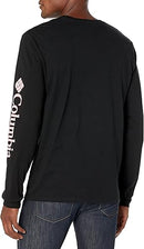 COLUMBIA LONG SLEEVE TEE SHIRT - SIZE: MEN M - BLACK WITH SORBET - Brand New