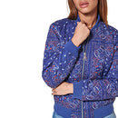 Levi's Women's Diamond Quilted Bomber Jacket Coat, Blue, M - Brand New