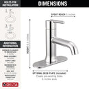 DELTA FAUCET TRINSIC SINGLE HOLE BATHROOM FAUCET, CHROME 559LF-MPU - CHROME - Brand New