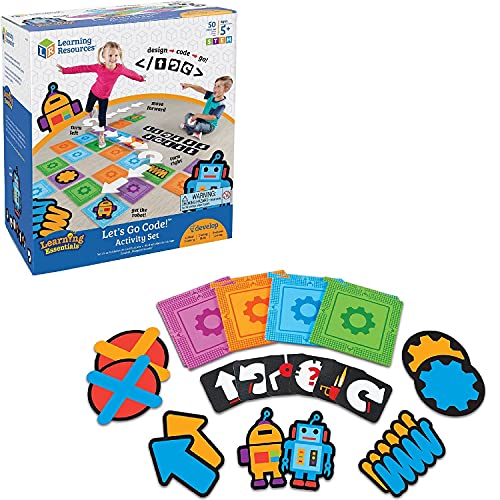LEARNING RESOURCES LET'S GO CODE! ACTIVITY SET, 50 PIECES, AGES 5+ MULTICOLOR - Like New