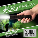 ECOGEAR FX TK2000 TACTICAL FLASHLIGHT KIT 2000 LUMENS MAX, 3 MODES - BLACK - Like New