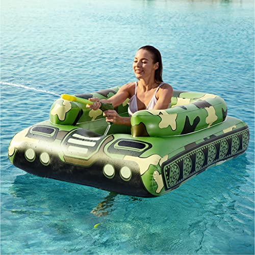 JASONWELL INFLATABLE TANK POOL FLOATS ADULTS - SIZE: MEN L WOMEN L - CAMO - Like New