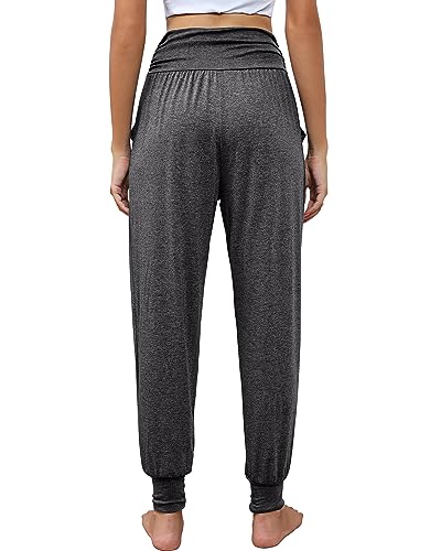 LOCOOWAI 2 PACK WOMEN'S YOGA JOGGERS HIGH WAISTED - S DARK GRAY/PINK - Brand New