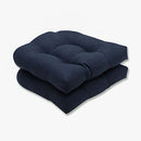 Pillow Perfect Rave Solid Indoor/Outdoor Wicker Seat Cushion Reversible 2 Pack - Brand New