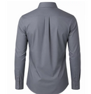 JAMES TAILOR MEN' SLIM FIT LONG SLEEVE STRETCH DRESS SHIRT - SIZE: MEN M - GRAY - Brand New