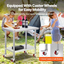 Vevor Mophorn Stainless Steel Work Table 36x24" 4 Wheels Casters - Silver - Brand New