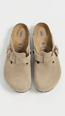 BIRKENSTOCK MEN'S BOSTON SOFT FOOTBED CLOG TAUPE SUEDE SIZE 46 EU - Brand New