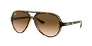 RAY-BAN RB4125 `CATS 5000 AVIATOR` LIGHTHAVANA CLEARGRADIENTBROWN BROWN LENSES - Like New