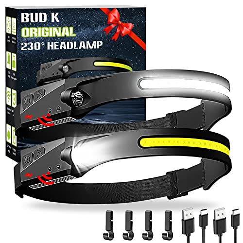 BUD K RECHARGEABLE HEADLAMP 2PACK 230°WIDE BEAM HEADLAMP - Scratch & Dent