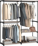 SONGMICS OPEN WARDROBE CLOTHES RAIL CLOTHES RAIL COAT RACK 3 138 X 43 X 182 CM - Like New